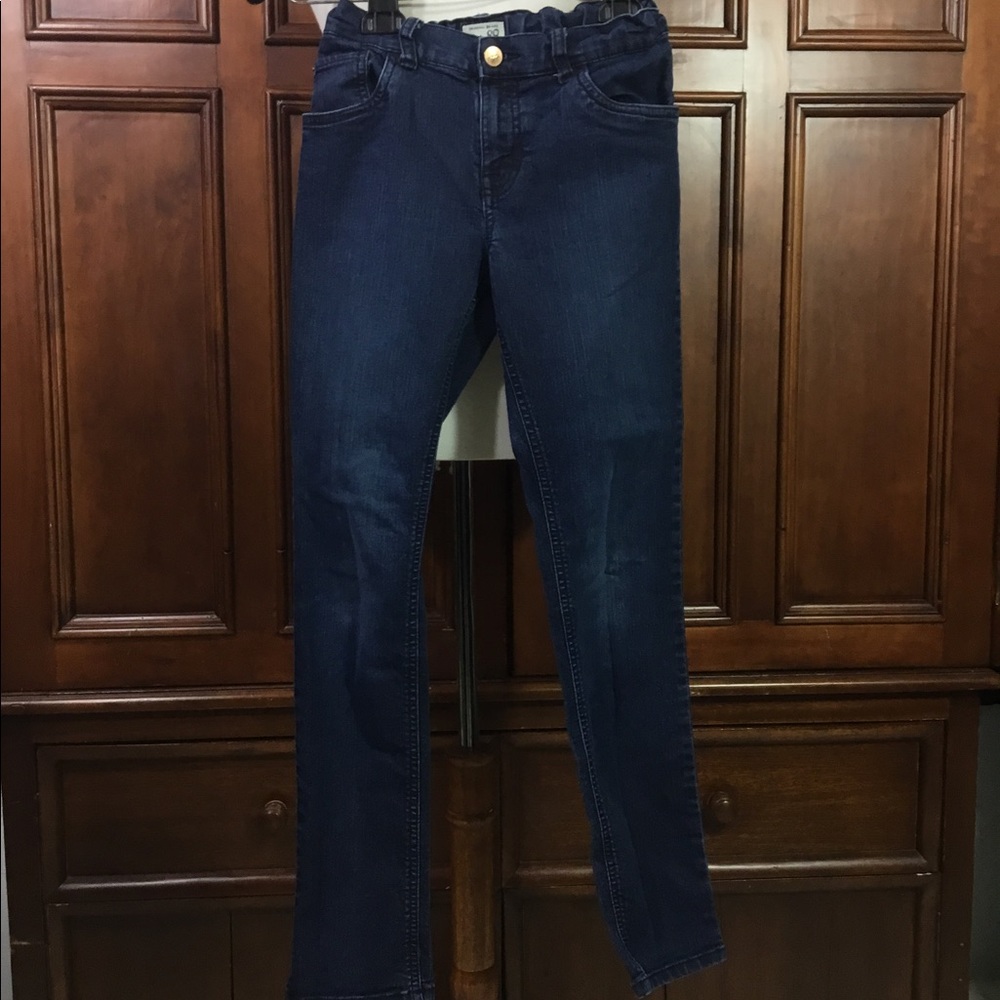 childrens place girls size 14 super skinny dark denim lk nw adjustable waist mus